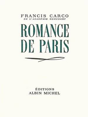 cover image of Romance de Paris